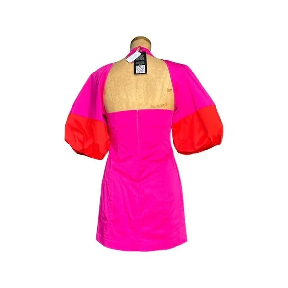 Banana Republic Mini Dress in Pink and Puffed Sleeves - Picture 3 of 8